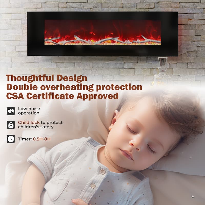 Wall-Mounted Electric Fireplace