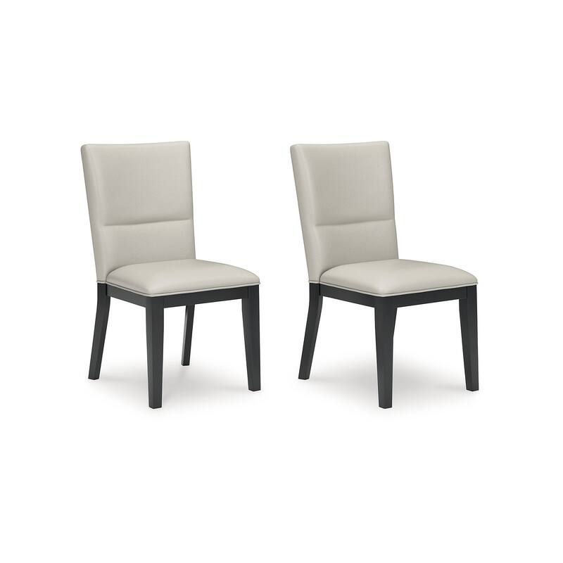 Signature Design by Ashley Glinari White/Black Dining Upholstered Side Chair (Set of 2) - 19.75" W x 24.5" D x 36.88" H