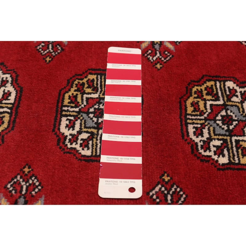 ECARPETGALLERY Hand-knotted Finest Peshawar Bokhara Red Wool Rug - 8'2 x 9'11