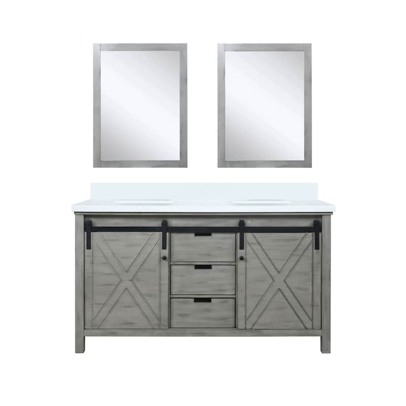 Marsyas Brown Bath Vanity, Cultured Marble Countertop and Mirrors