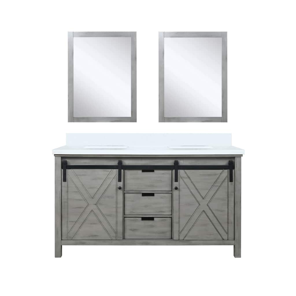 Marsyas Brown Bath Vanity, Cultured Marble Countertop and Mirrors