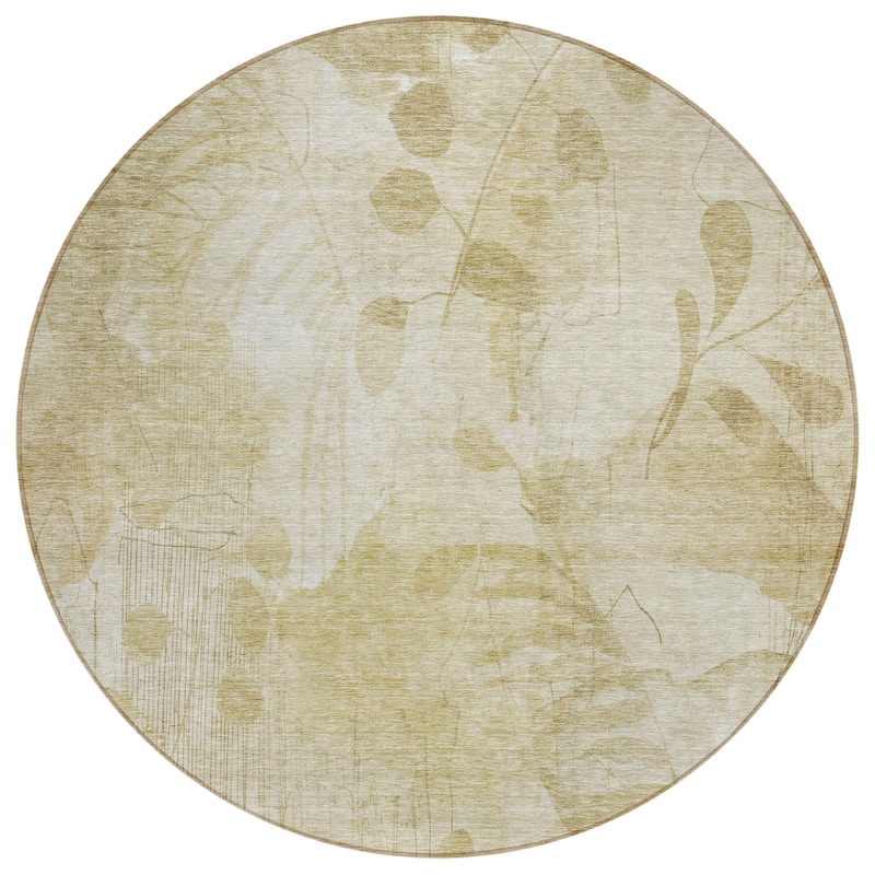 Machine Washable Indoor/ Outdoor Chantille Abstract Floral Rug