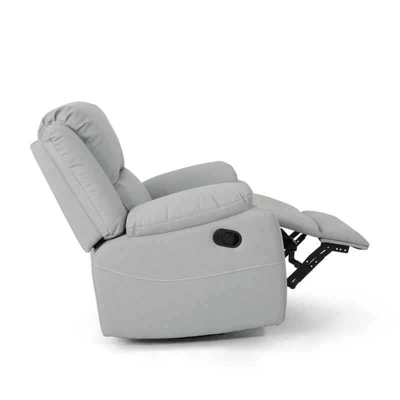 39" Wide Faux Leather Manual Swivel Standard Recliner