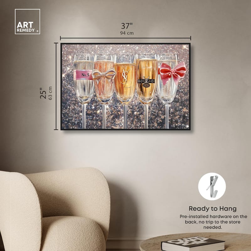 Champagne Glasses Glitz Canvas by Art Remedy
