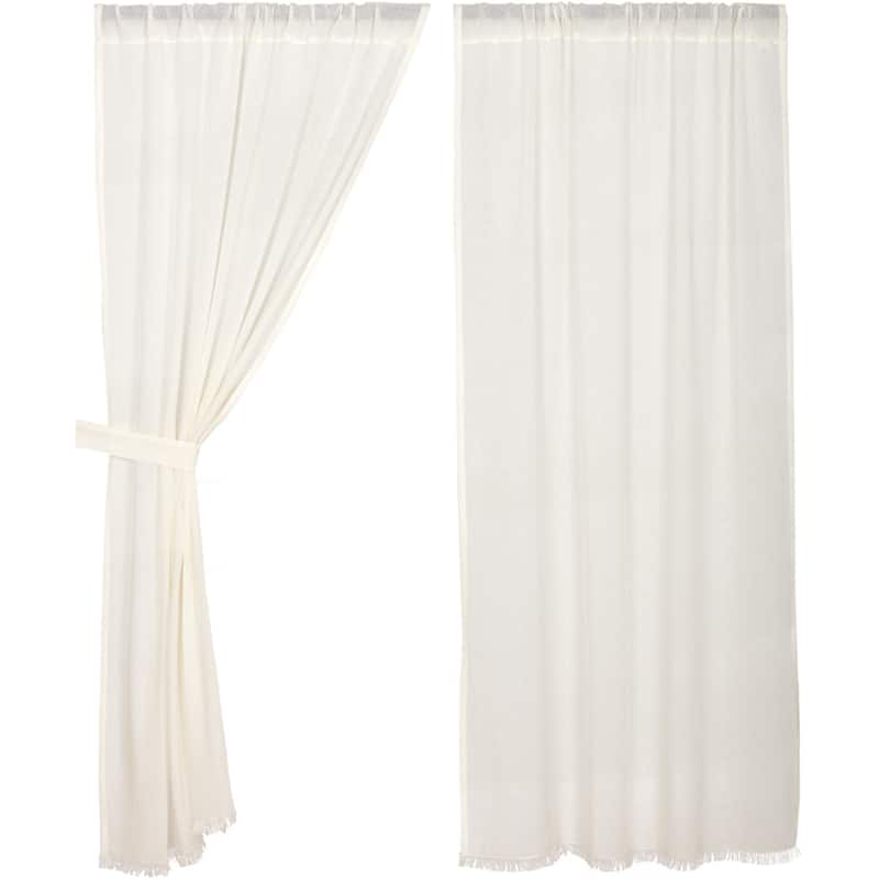 Tobacco Cloth Fringed Short Panel - Short Panel 63x36 - Short Panel 63x36