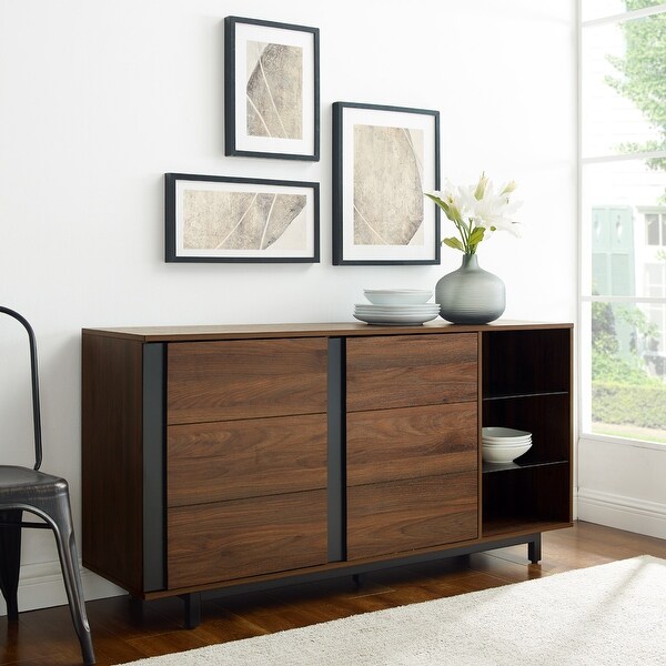 Carson Carrington 2-Door Smoked Glass Shelf Sideboard. Opens flyout.