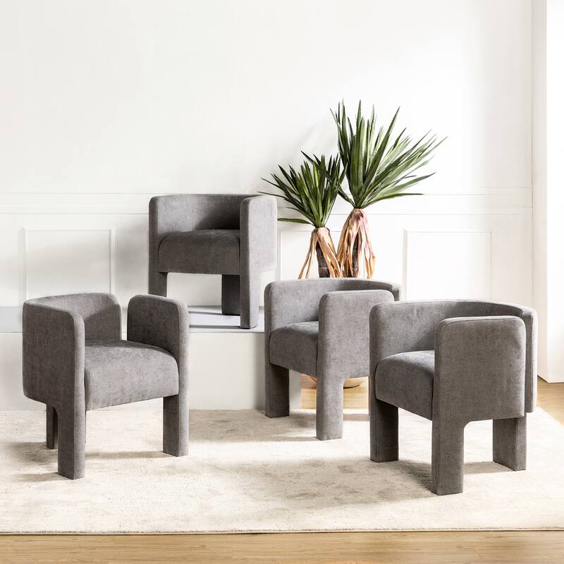 Eugen Modern Low Back Dining Chair with Three-legged Design Set Of 4 By HULALA HOME