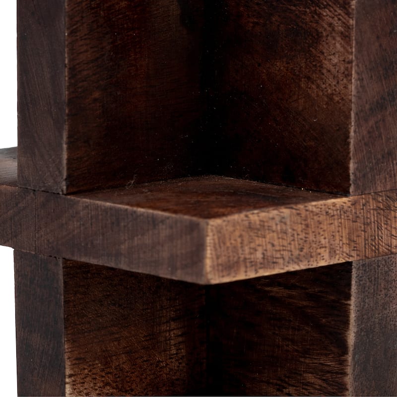 Sagebrook Home Neutral Cross Wooden Orb Decorative Object