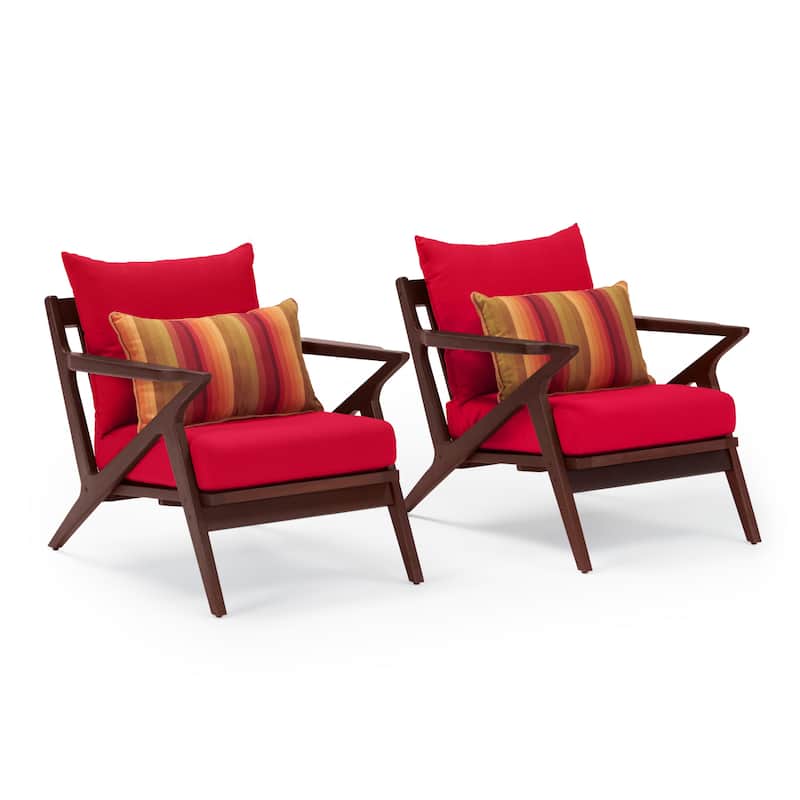 Vaughn 2 Piece Sunbrella Outdoor Patio Club Chairs