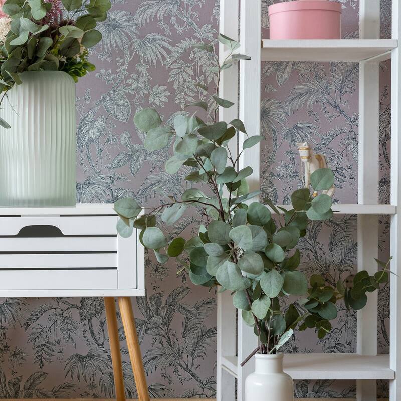 Galerie Wallcoverings Large Palm Leaves And Stems Vinyl on Non-woven Wallpaper Roll
