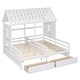 preview thumbnail 14 of 18, Twin Size House Platform Beds with Two Drawers,Combination of 2 Side by Side Twin Size Beds