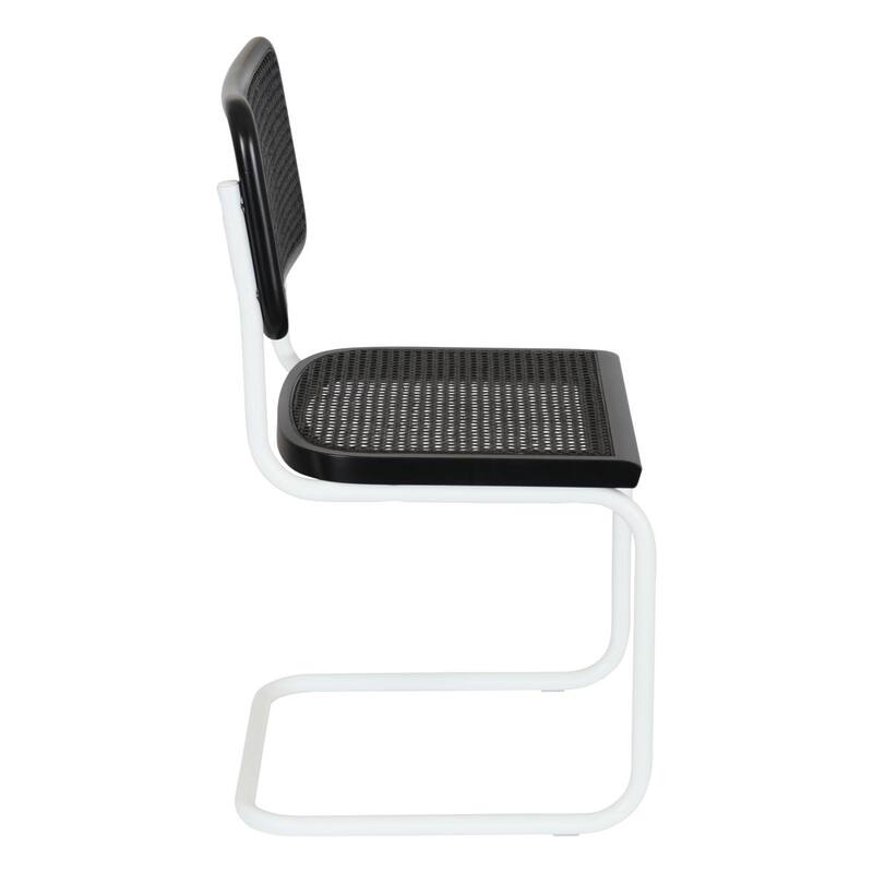 Breuer Chair Company Marcel Breuer Cesca Cane Cantilever Side Chair w/ White Steel Frame (Various Wood & Cane Colors)