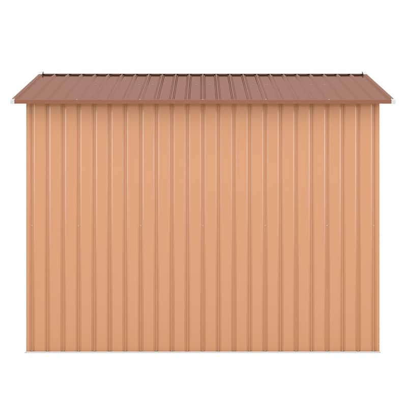 8' x 8' Outdoor Storage Metal Garden Shed with Double Sliding Doors
