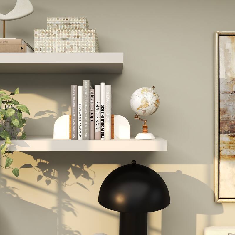 Marble Globe with Marble Base - Teal, White, Black - Roche River Decor