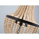preview thumbnail 7 of 6, Farmhouse Wood Beaded Chandelier Modern Light