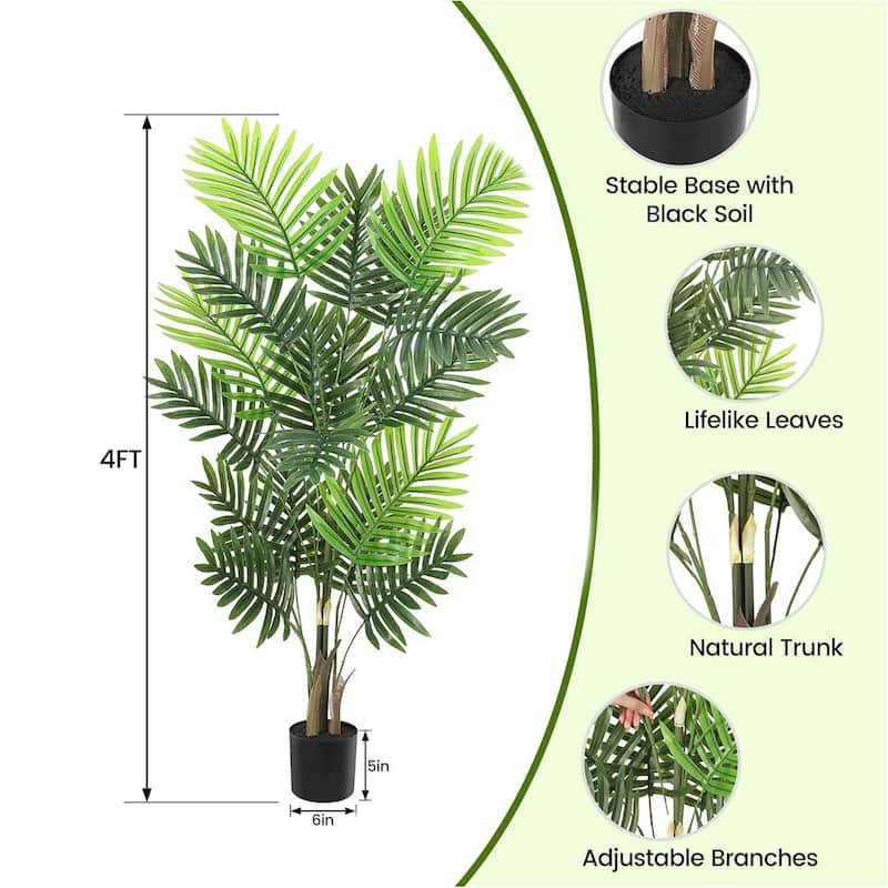 4ft Artificial Fake Tropical Paradise Palm Tree for Home Office Modern Decor