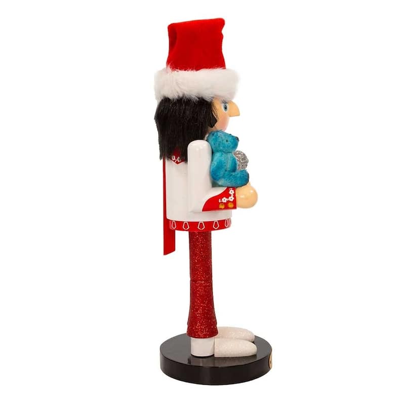 Kurt Adler 10-Inch Elvis Presley® With Teddy Bear Nutcracker - Multicolored