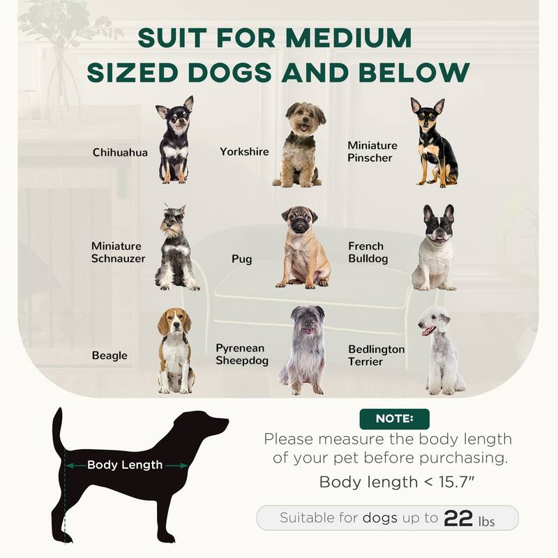 PawHut Dog Couch Fancy Pet Bed Modern Dog Sofa for Small and Medium Dogs Cats, Washable and Removable Cover