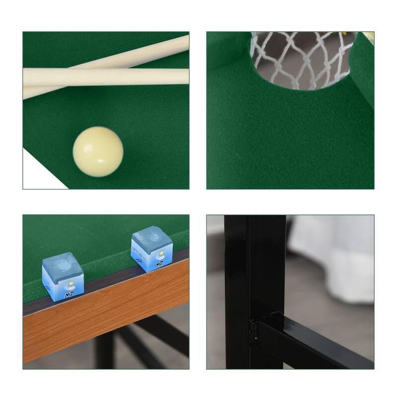 HomCom 55 in Realistic Fleece Compact Lightweight Foldable Pool Billiards Table