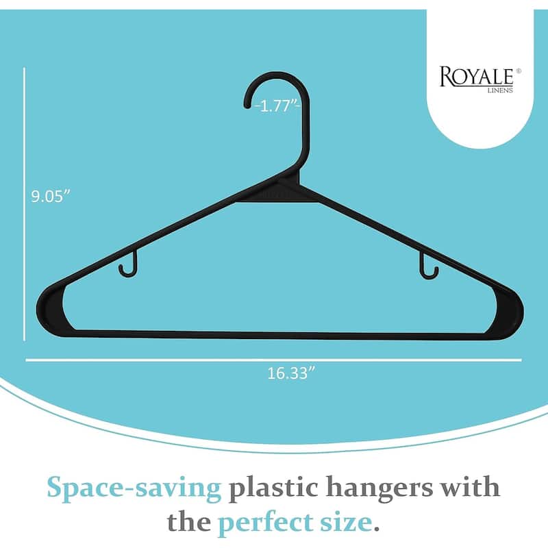 Royale Plastic Clothes Hangers With Hooks - Ideal For Everyday Use