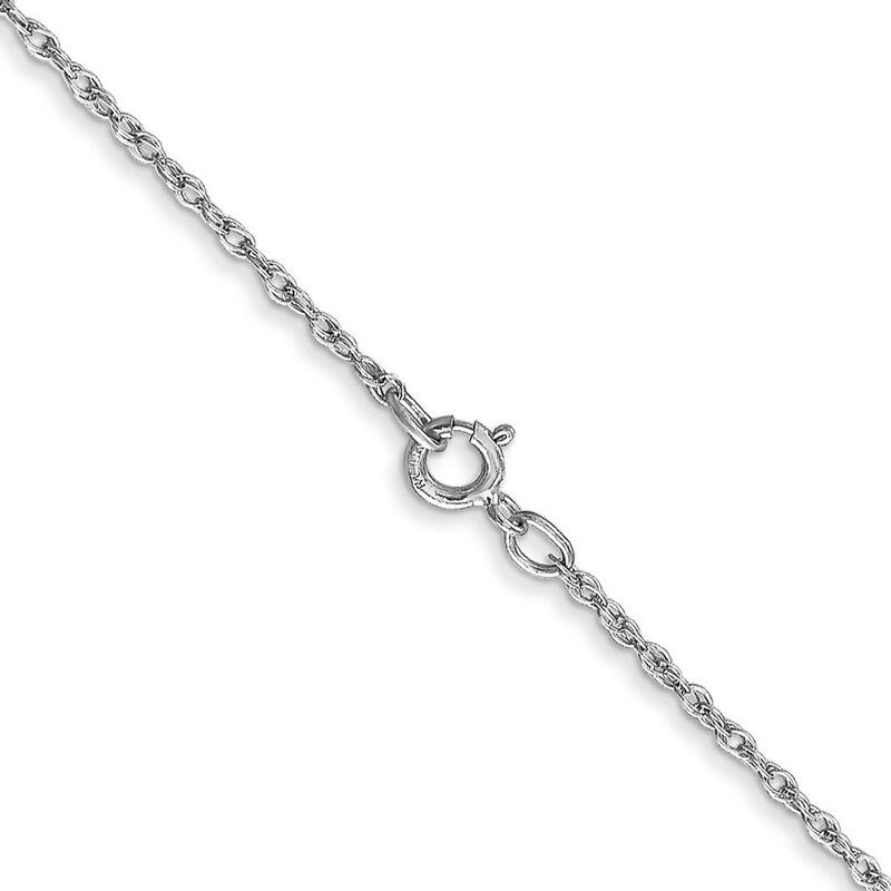 Curata 10k White Gold 0.8mm D/C Light Baby Rope Chain Necklace (Spring) Options: 16 18 20 24