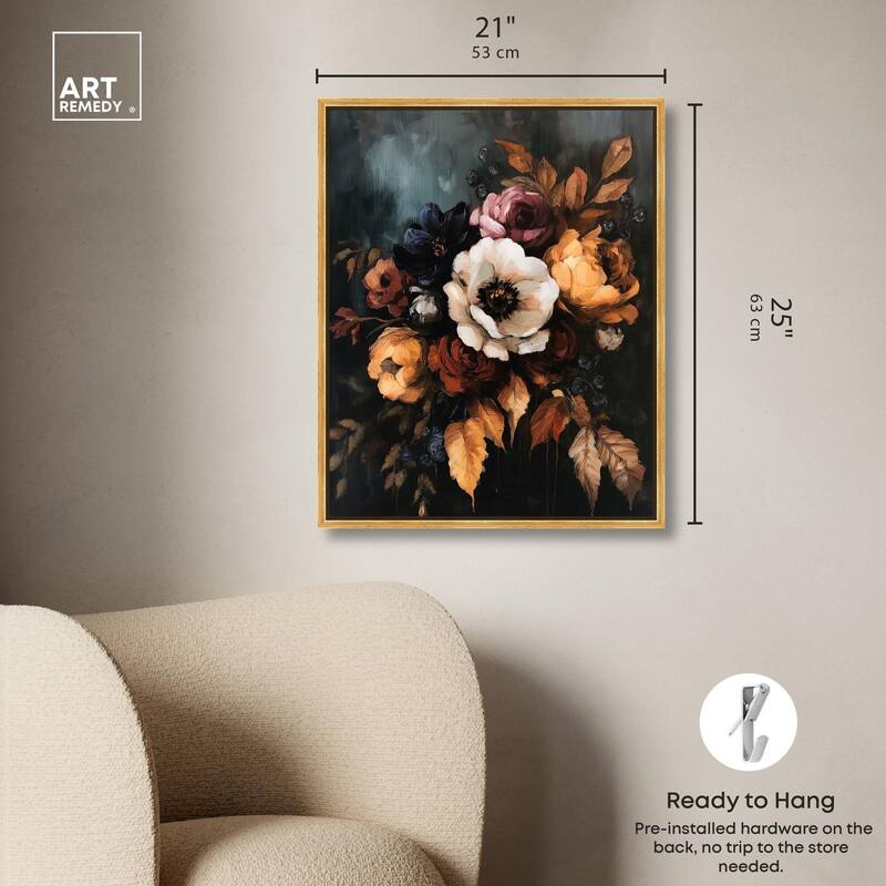 Dark Roses Beauty II Canvas by Art Remedy