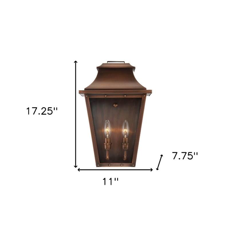 2-Light Pocket Wall Light with Tapered Clear Glass and Metal Frame - 7.75” x 11” x 17.25”