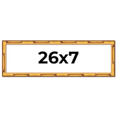 26x7 Frame Gold Bamboo Picture Frame - Complete Modern Photo Frame