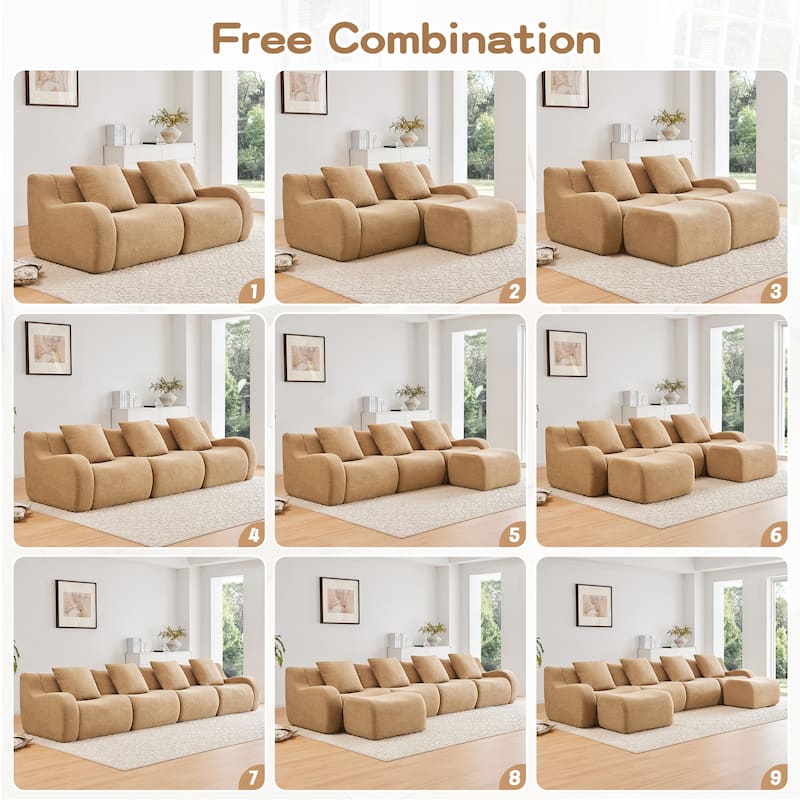 GDF Studio - Fairford L-Shaped 2-Seat Modular Sofa With Curved Armrests & Non-Slip Base