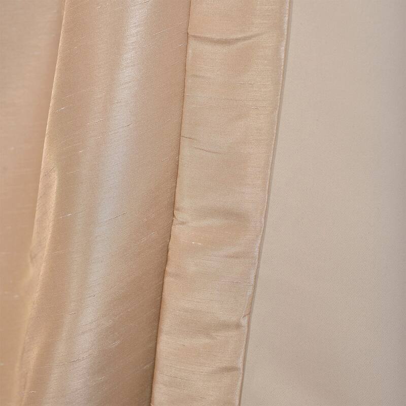 Exclusive Fabrics Textured Dupioni Faux Silk Blackout Grommet Curtain Panel