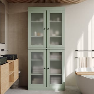 100% Solid Wood 32" Bathroom Cabinet with Optional Doors by Palace Imports