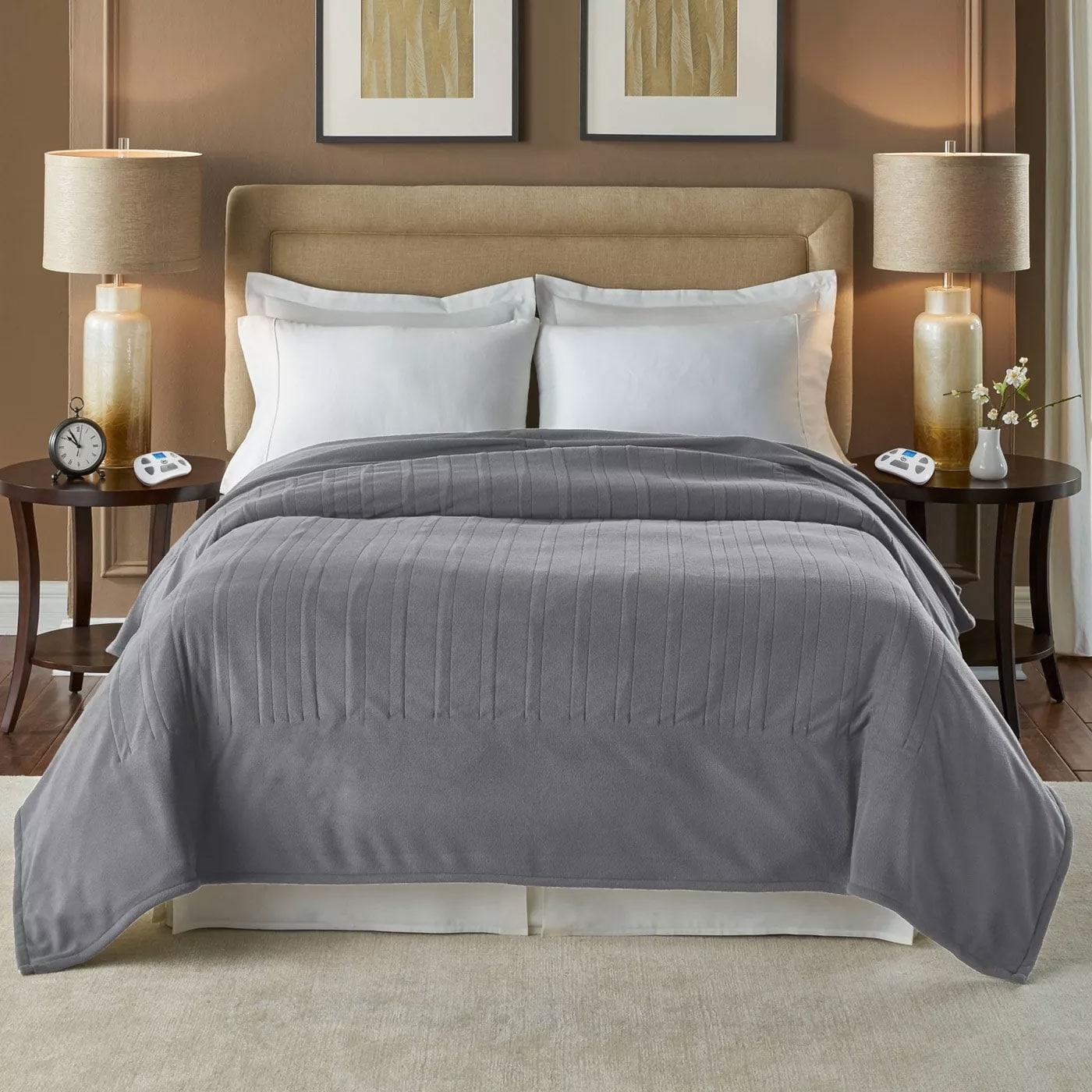 Serta microfleece electric hotsell heated warming blanket