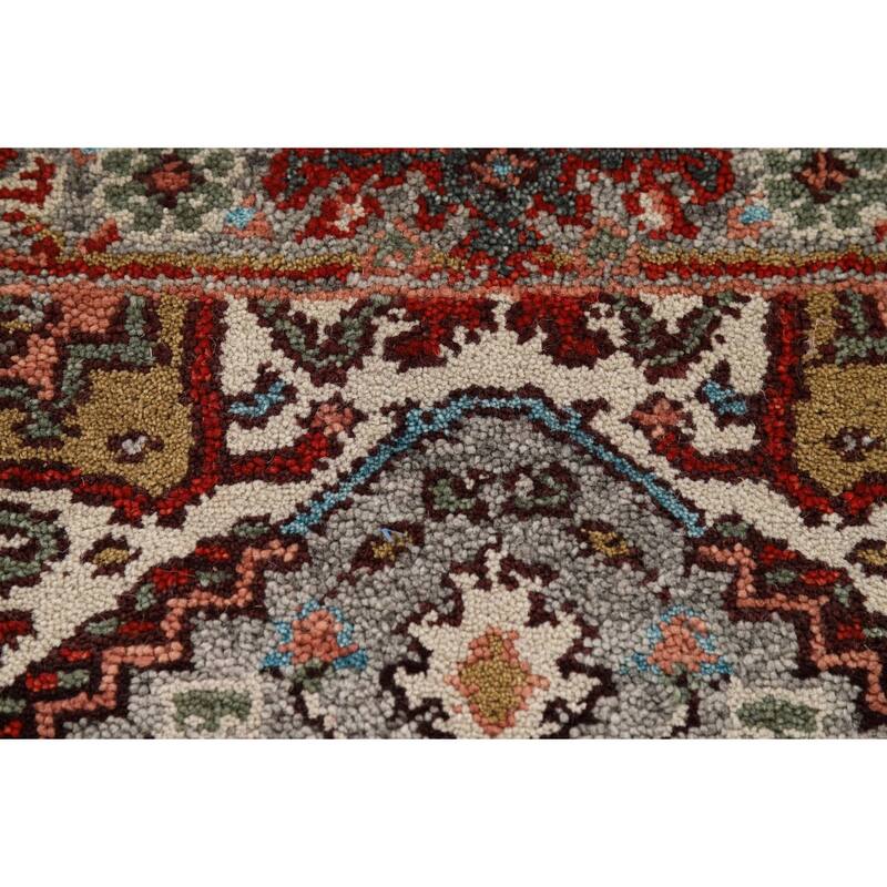 Gray Heriz Serapi Indian Foyer Rug Handmade Wool Carpet - 2'0" x 3'0"