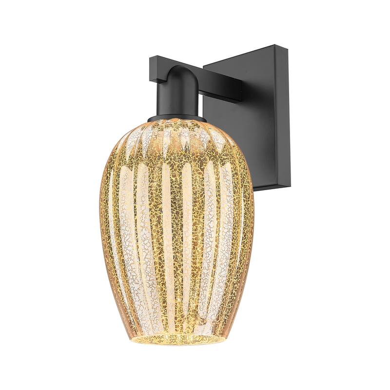 Innovations Lighting 716-1W-14-6 Preston Sconce Preston 14" Tall Wall - Matte Black / Mercury