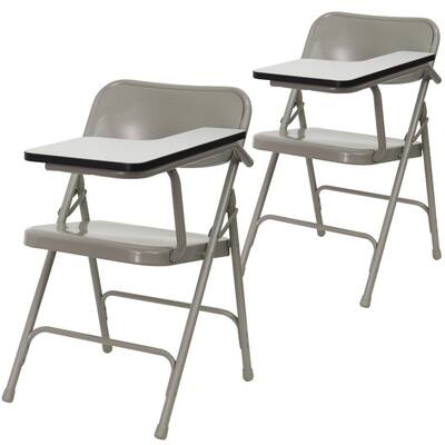 2 Pack Premium Steel Folding Chair with Left Handed Tablet Arm - 19.75"D x 18.5"W x 30"H