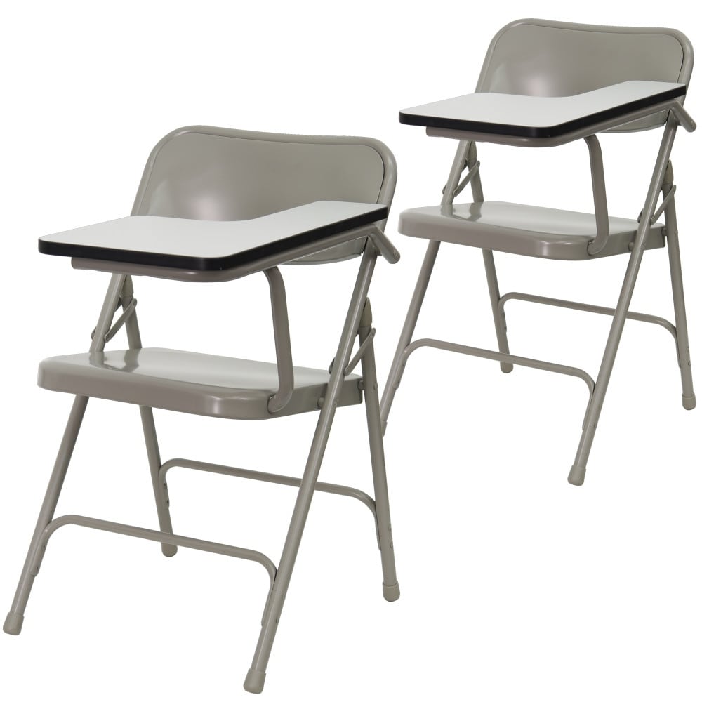 2 Pack Premium Steel Folding Chair with Left Handed Tablet Arm - 19.75"D x 18.5"W x 30"H