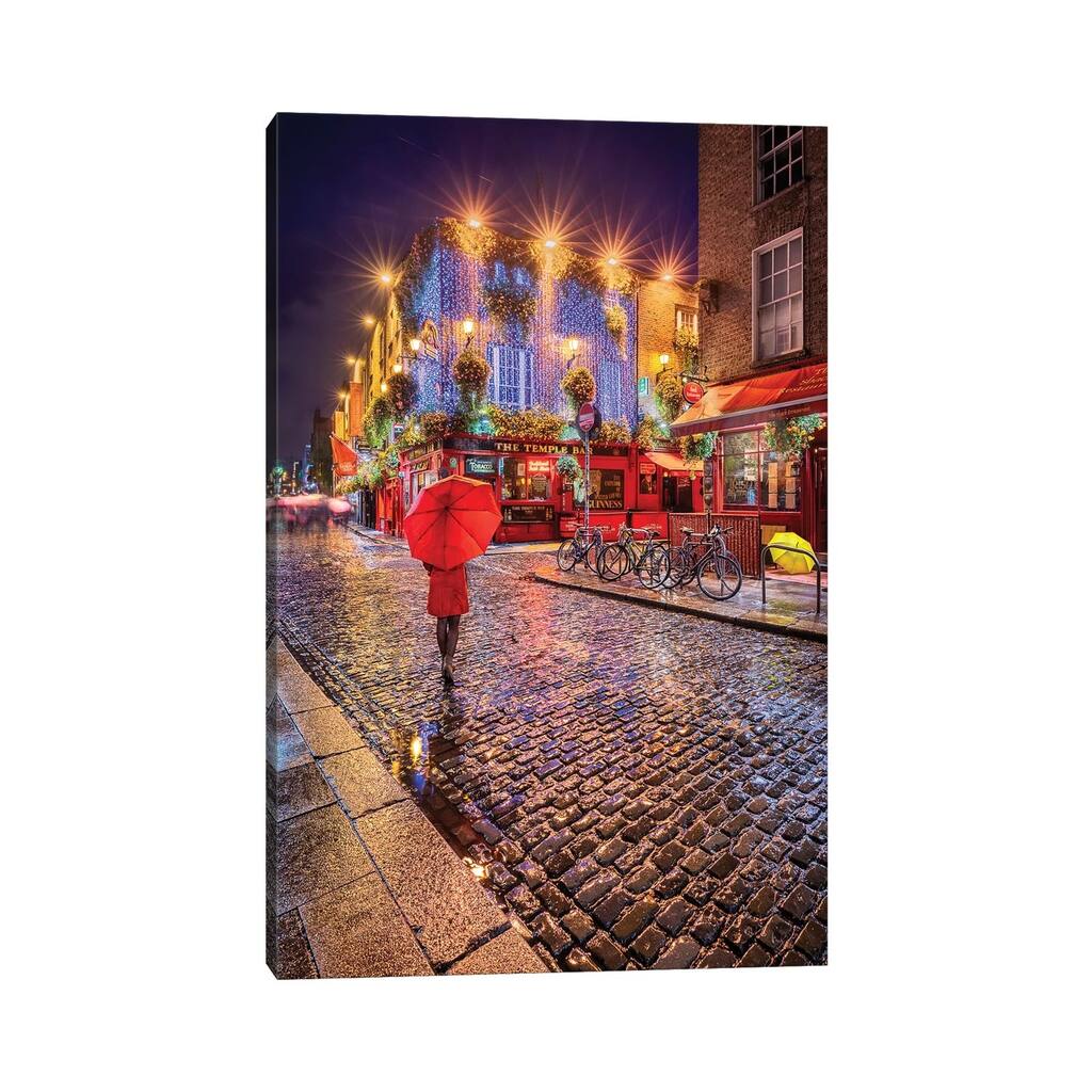 iCanvas "It Rains On Wet (Dublin, Ireland)" by Chano Sanchez Canvas Print