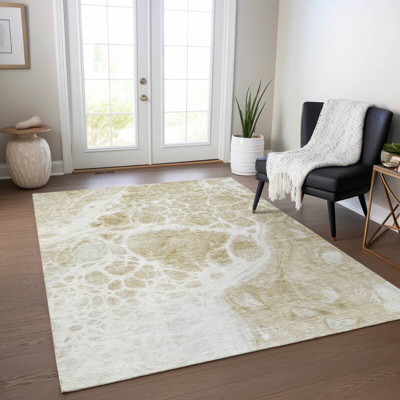 Machine Washable Indoor/ Outdoor Chantille Contemporary Rug - Taupe - 8' x 10'