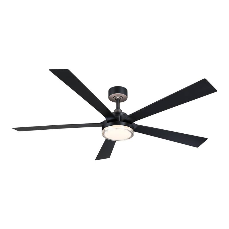 TorchAire 64 inch Indoor/Outdoor Smart Ceiling Fan with LED CCT Select Light Kit and Remote - 64 Inches - Black