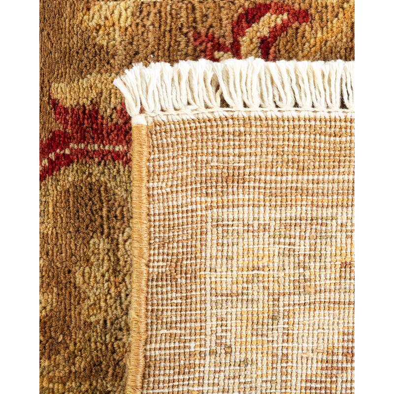 Overton Hand Knotted Wool Vintage Inspired Modern Contemporary Eclectic Yellow Area Rug - 7' 10" x 10' 1"