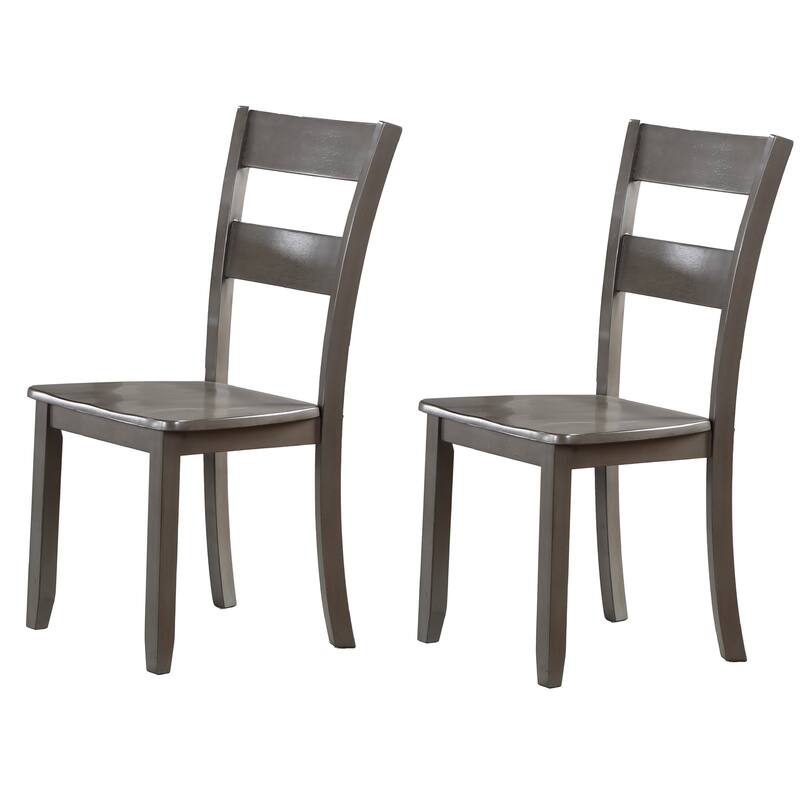 Wooden Dining Room Furniture Set, 7 Pcs Dining Table Chair Set with Rectangular Table and 6 Ladder Back Chairs