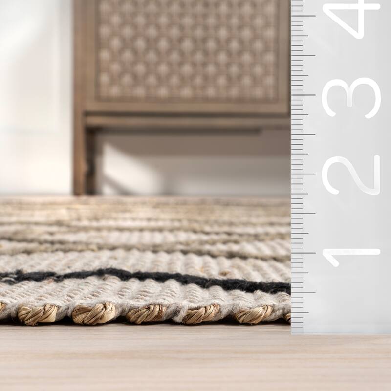 Nuloom Asa Trellis Seagrass and Jute Blend Area Rug