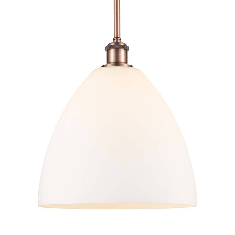 Innovations Lighting 516-1S-13-12 Bristol Pendant Bristol 12" Wide - Antique Copper / Matte White