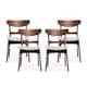 Idalia Mid-century Modern Dining Chairs (Set of 4) by Christopher Knight Home - Light Beige + Walnut
