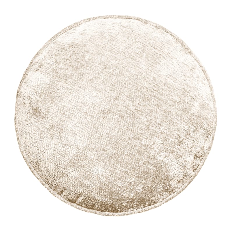Edie At Home Delmonico Chenille Decorative Pillow 16" Round - Ivory