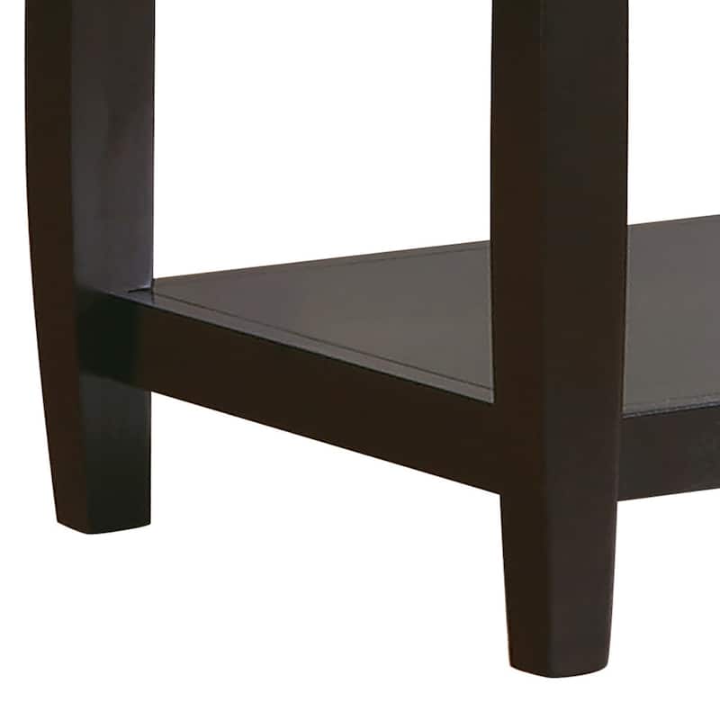 23.5 in. Dark Brown Rectangle Wood End Table, Sturdy Build End Side Table for Living Rooms