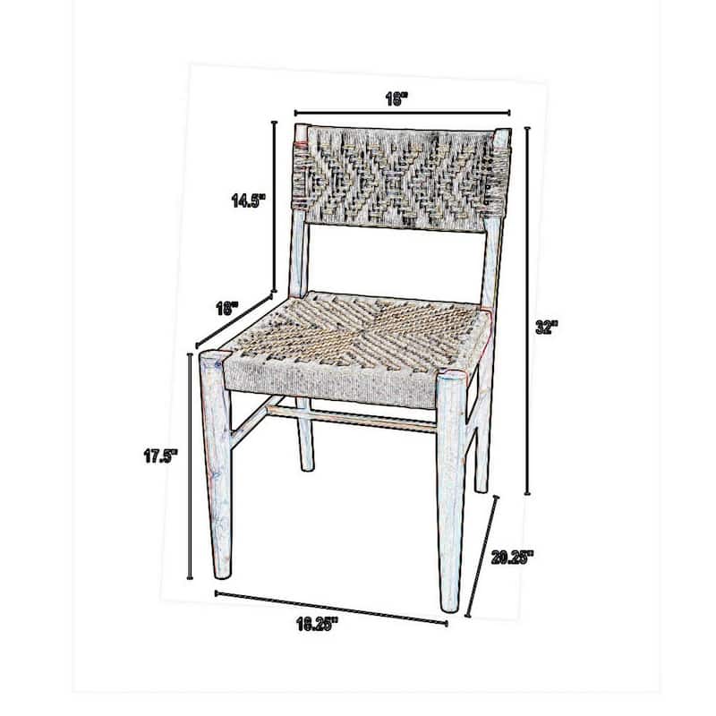 Brown/Gray and Cream Fabric Upholstered Wood Frame Dining Chair, Set of 2, Sturdy Dining Chair for Dining Rooms - 19
