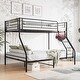 preview thumbnail 3 of 8, Black Twin-over-Full Metal Bunk Bed, Easy Assembly with Enhanced Upper-Level Guardrail