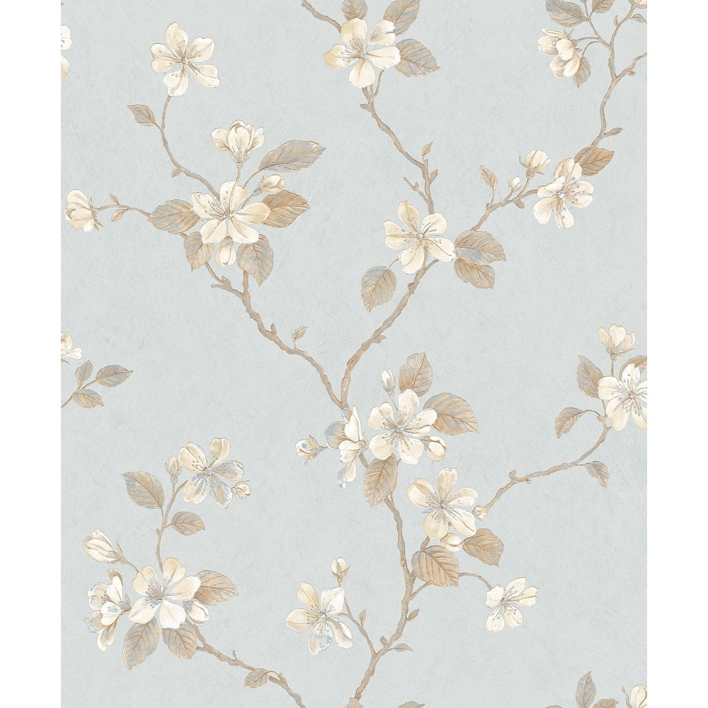 Galerie Wallcoverings Palazzo 2 Collection Dogwood Floral Vine Vinyl on Non-woven Matte Wallpaper Roll