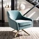 preview thumbnail 1 of 28, SAFAVIEH Couture Leyla Channeled Velvet Accent Chair - 28.2" W x 29.9" L x 31.6" H Seafoam / Gold
